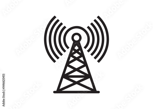 5g signal tower icon, 5g signal tower silhouette vector
