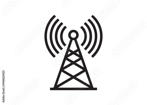 5g signal tower icon, 5g signal tower silhouette vector
