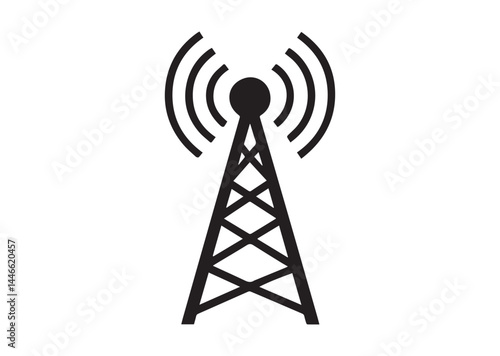5g signal tower icon, 5g signal tower silhouette vector