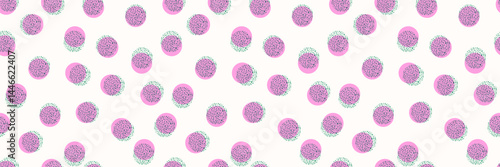 Bright vibrant circle shape in retro risograph style. Overlay abstract seamless pattern. Trendy vector illustration.