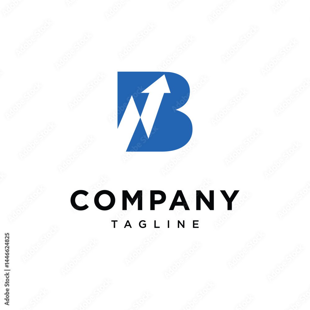Letter B Line Chart Logo Icon Vector Letter B Line Chart Logo Icon Vector