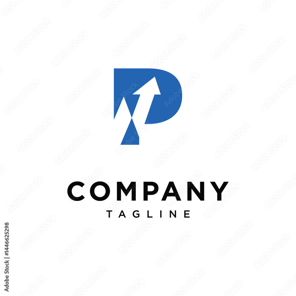 Letter P Line Chart Logo Icon Vector Letter P Line Chart Logo Icon Vector