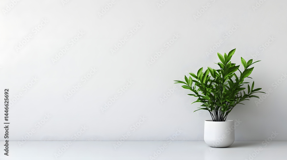 Indoor plant growth against horizontal white background minimalist decor home environment nature Indoor plant growth against horizontal white background minimalist decor home environment nature