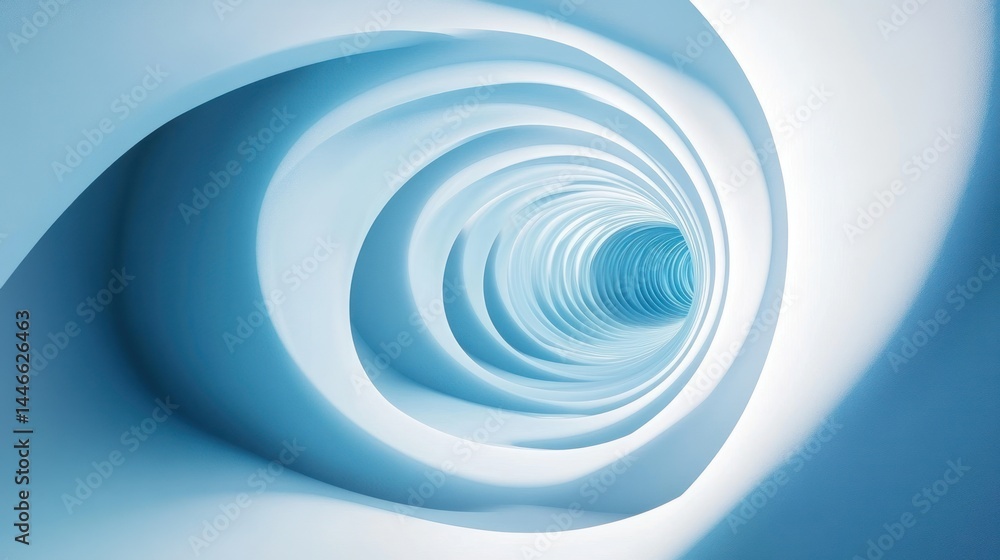 Abstract Blue Spiral Tunnel: A Journey into the Depth of Light and Form Abstract Blue Spiral Tunnel: A Journey into the Depth of Light and Form