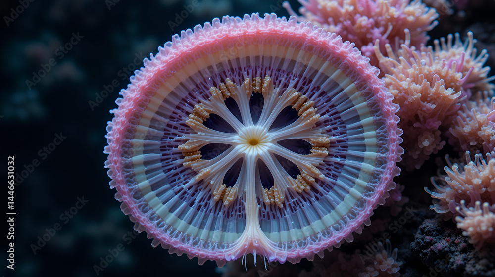 Structure of Hydra. Cross-section of Hydra Polyp. Educational material for lesson of zoology Structure of Hydra. Cross-section of Hydra Polyp. Educational material for lesson of zoology