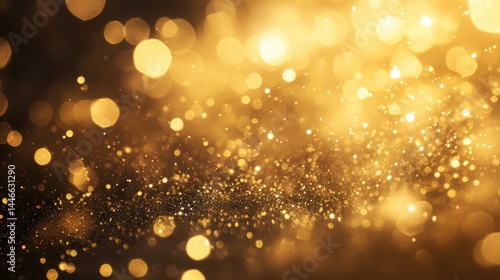 Golden Glitter Sparkling Lights Background
