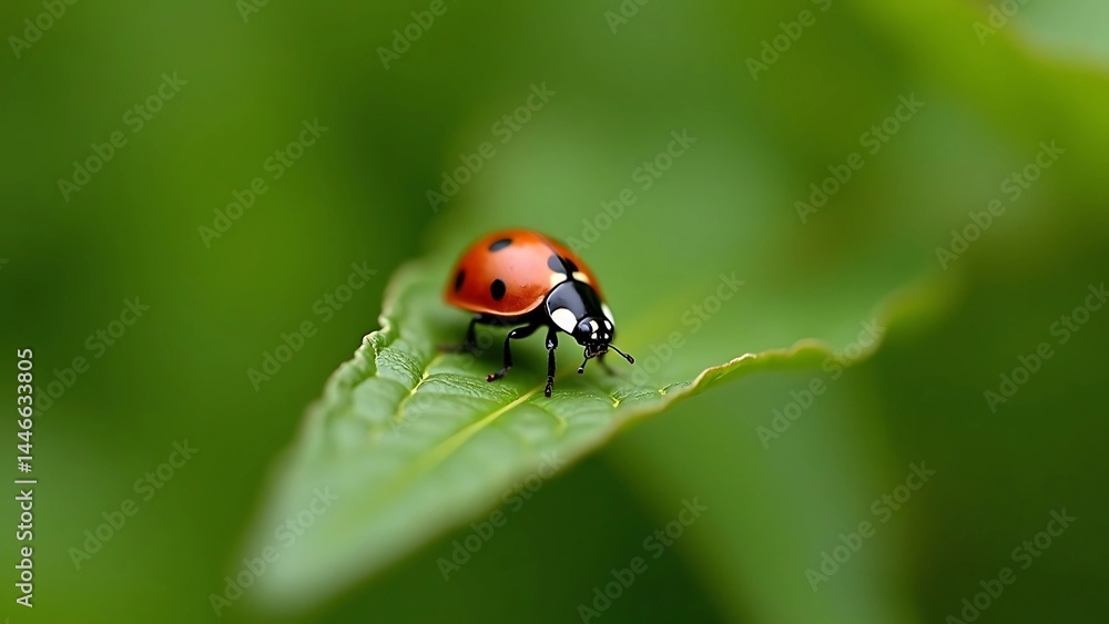 Macro shot of a ladybug on a green
Macro shot of a ladybug on a green