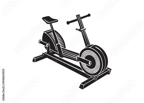 Rowing machine silhouette vector