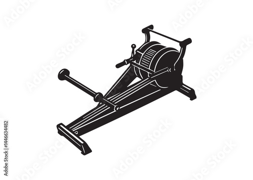 Rowing machine silhouette vector