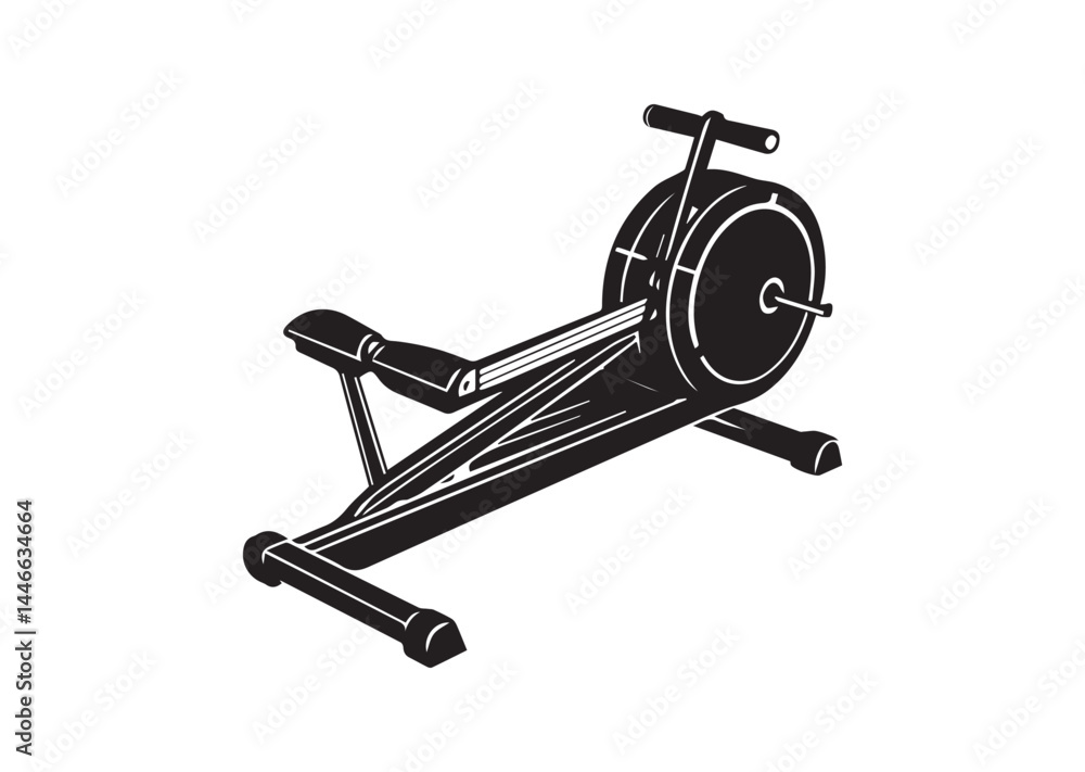 Rowing machine silhouette vector Rowing machine silhouette vector