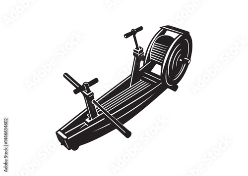 Rowing machine silhouette vector