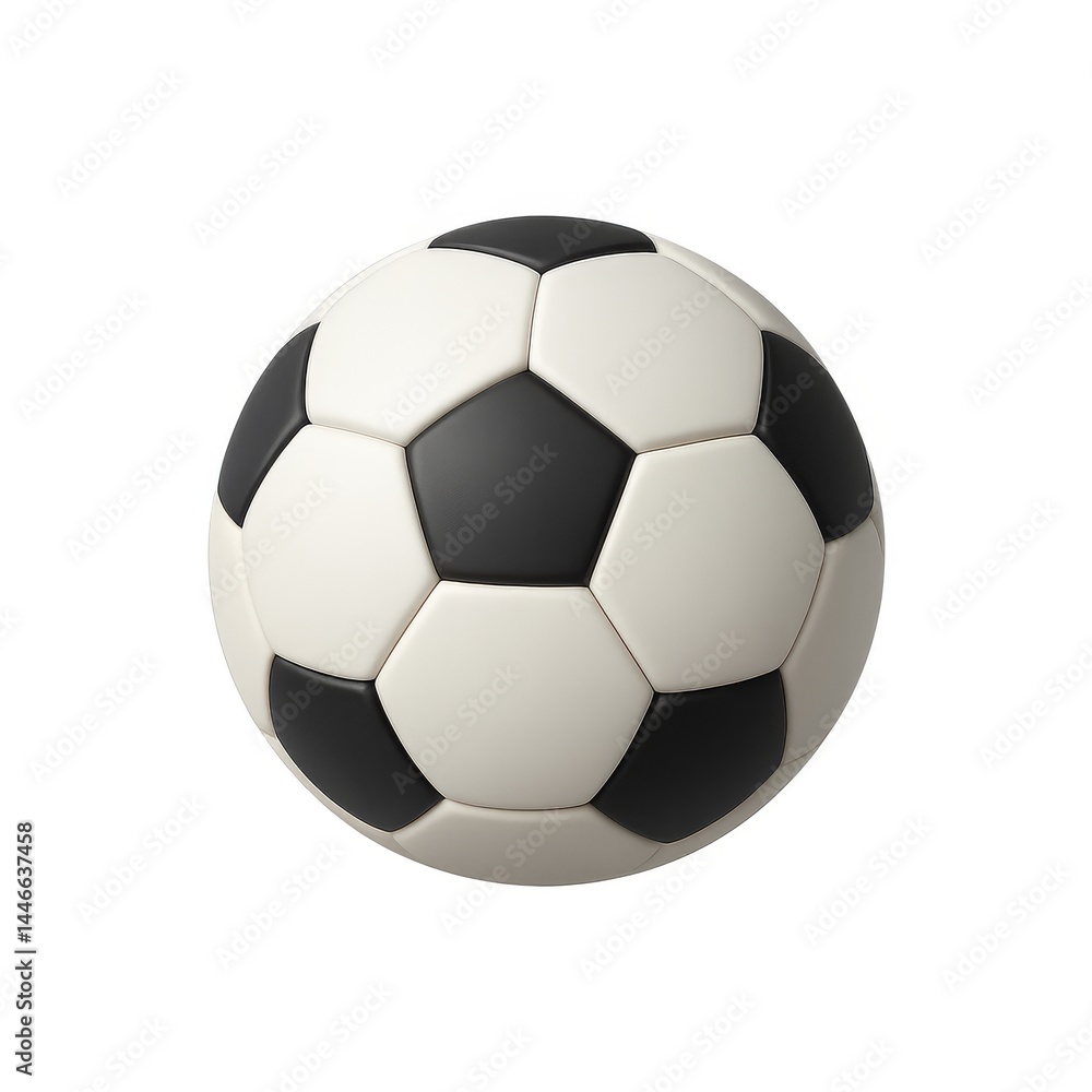 Obraz premium Realistic 3D Soccer Ball Illustration with Black and White Panels
