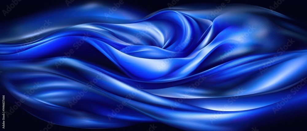 Obraz premium Abstract Flowing Blue Fabric