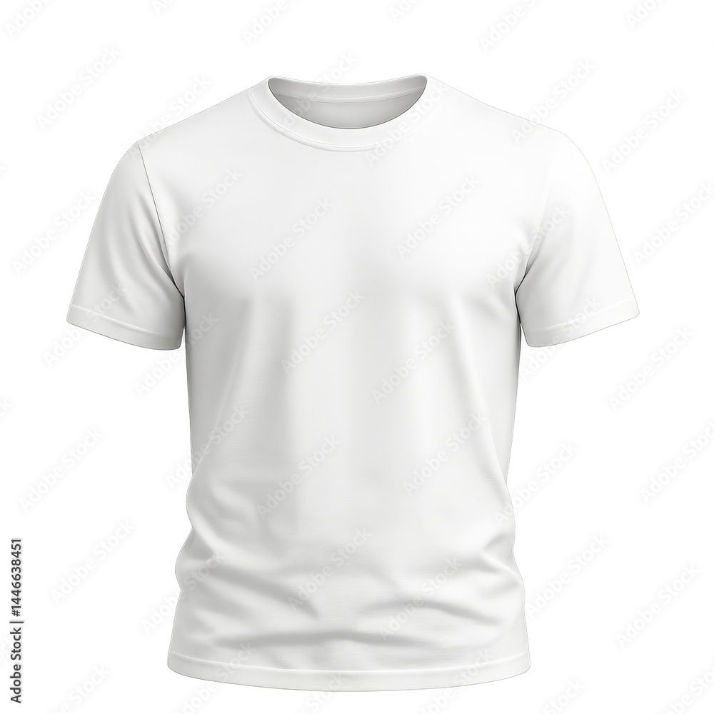 Simple 3D Mockup of a Blank White T-Shirt for Design Showcase Simple 3D Mockup of a Blank White T-Shirt for Design Showcase