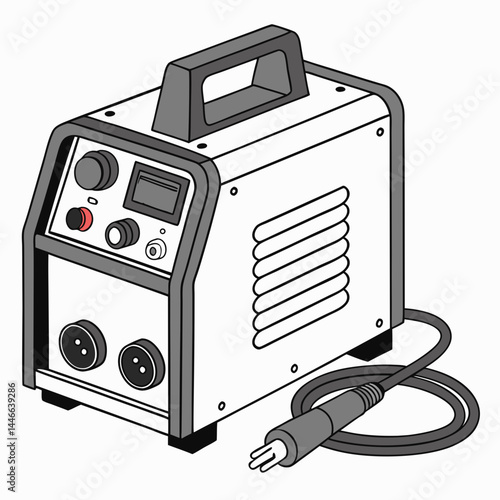 Electric Welding Machine Portable Vector Illustration For Industrial Work And Repair