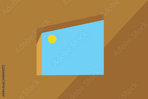 Illustration vector design of skyline from window