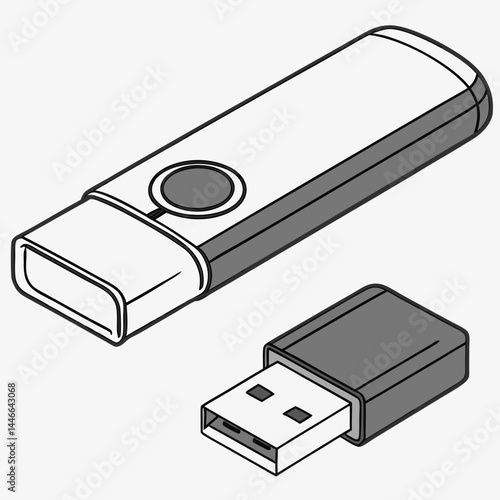 Usb Flash Drive Isometric View Vector Illustration Modern Computer Storage