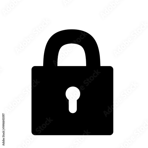 Security Lock Black Icon Flat Graphic Design