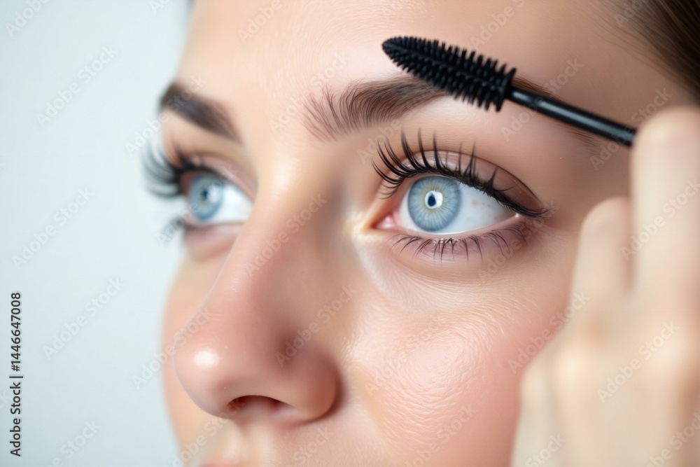 Naklejka premium Woman Apply Mascara.