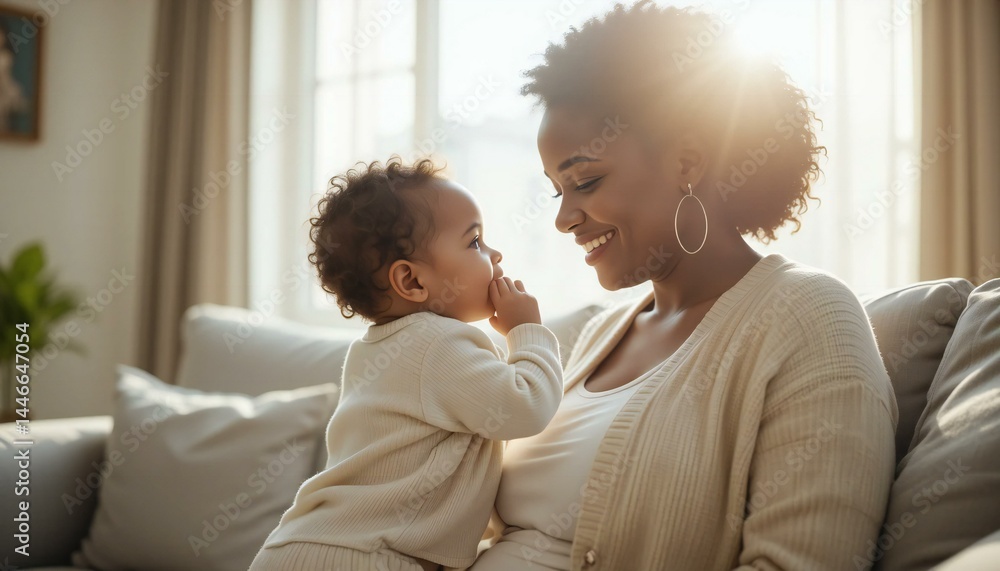 Tender Moment Between Infant and Mother. Tender Moment Between Infant and Mother.