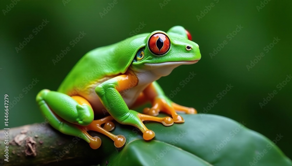 Green tree frog perched on white, vibrant skin, white background, leap, fauna Green tree frog perched on white, vibrant skin, white background, leap, fauna