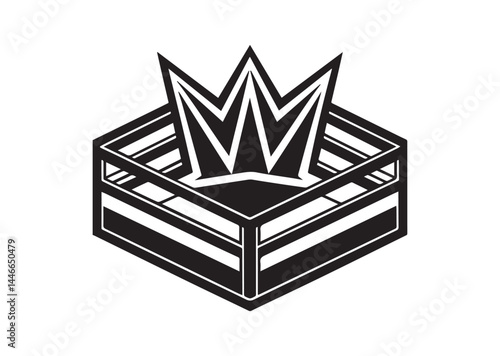 WWE rings icon, WWE rings silhouette vector