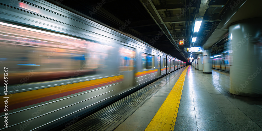 電車がホームを通り過ぎる際のスピード感を表現 モーションブラー Generative AI 電車がホームを通り過ぎる際のスピード感を表現 モーションブラー Generative AI