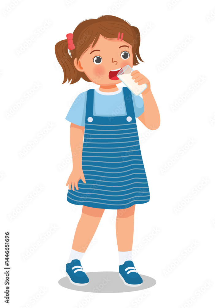 Little girl drinking a glass of milk Little girl drinking a glass of milk