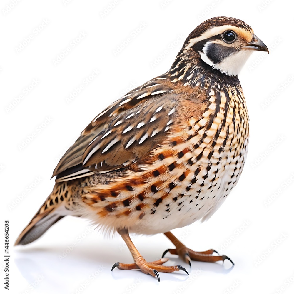 Wild quail, isolated on white background Wild quail, isolated on white background
