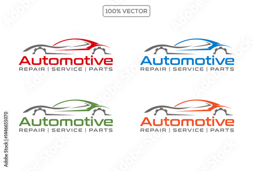 Set of Auto parts logo design. Automotive parts, automobile repairing car, vector design