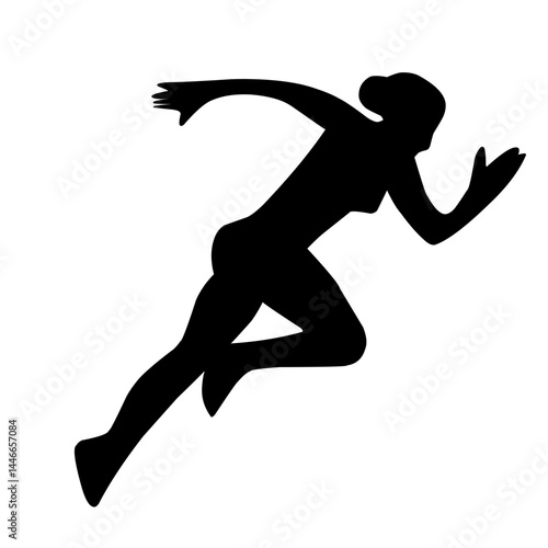 vecor silhouette of running people