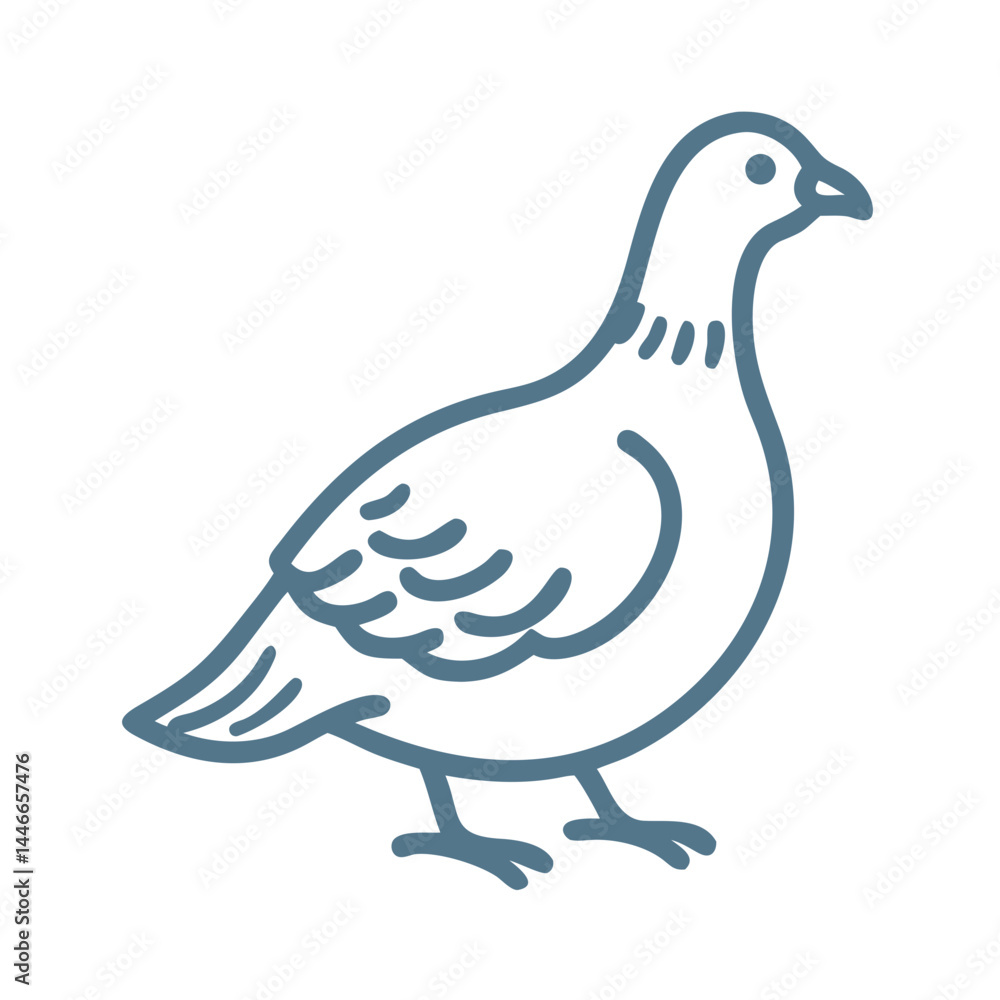 Obraz premium Minimalist Ptarmigan Bird Illustration Icon