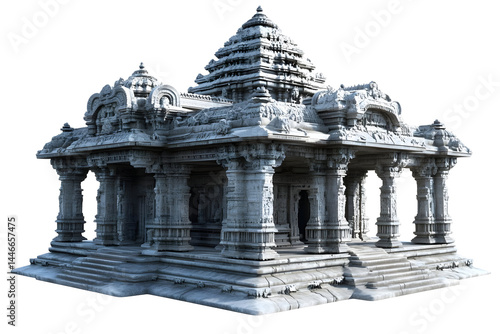 3D Isolated Ancient Indian Temple Illustration