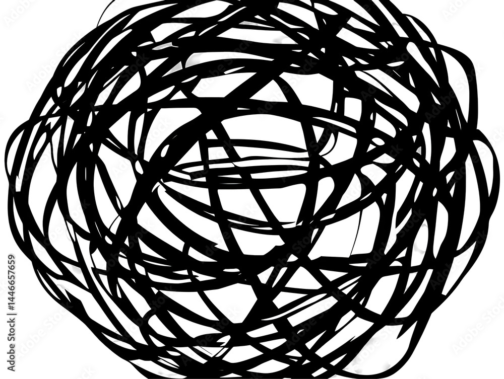 Abstract Illustration Black and White Scribble Image Background Design Abstract Illustration Black and White Scribble Image Background Design