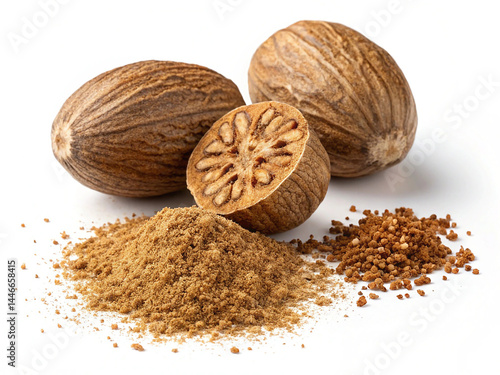 Nutmeg isolated on transparent background