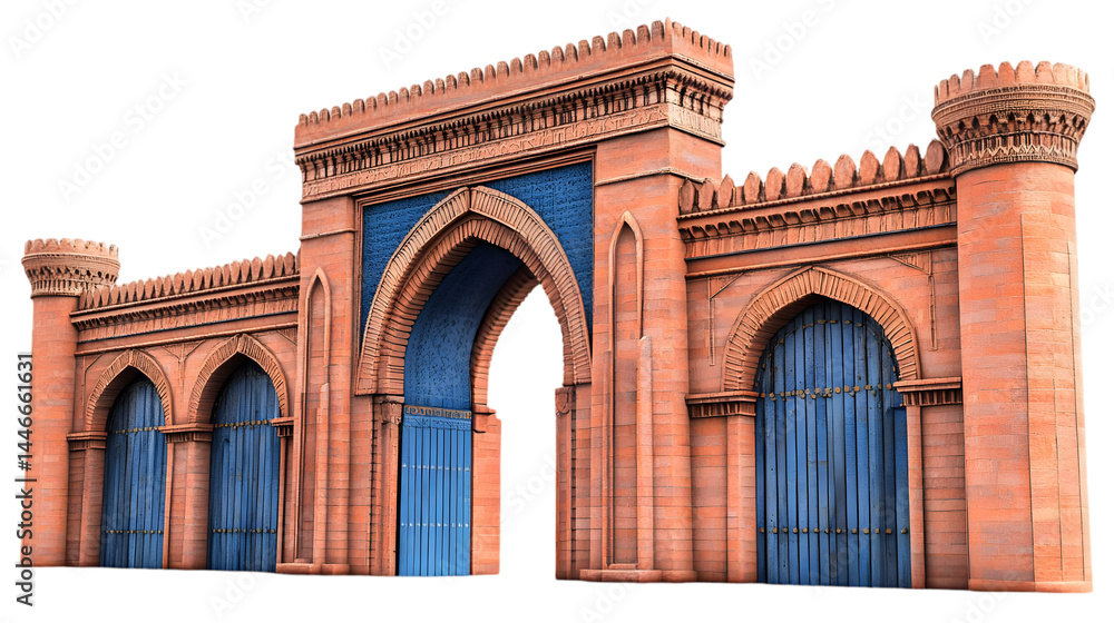 Obraz premium 3D Medieval Archway Illustration With Transparent Background