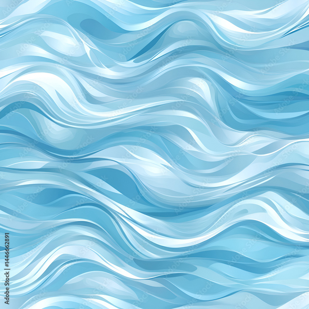 Obraz premium Flowing soft blue waves abstract water texture graphic design serene environment aesthetic concept