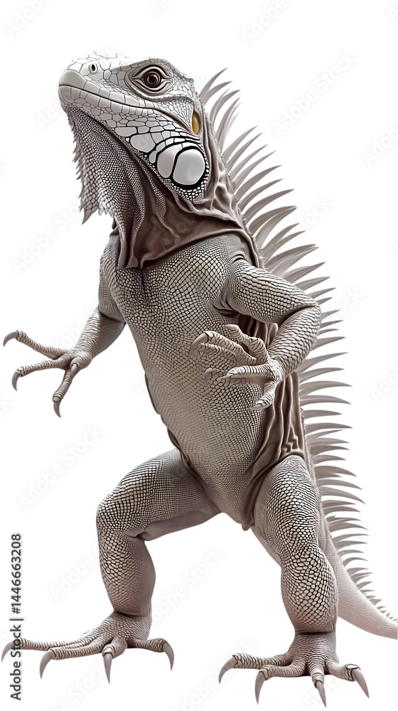 Obraz premium Isolated Iguana Portrait With Transparent Background