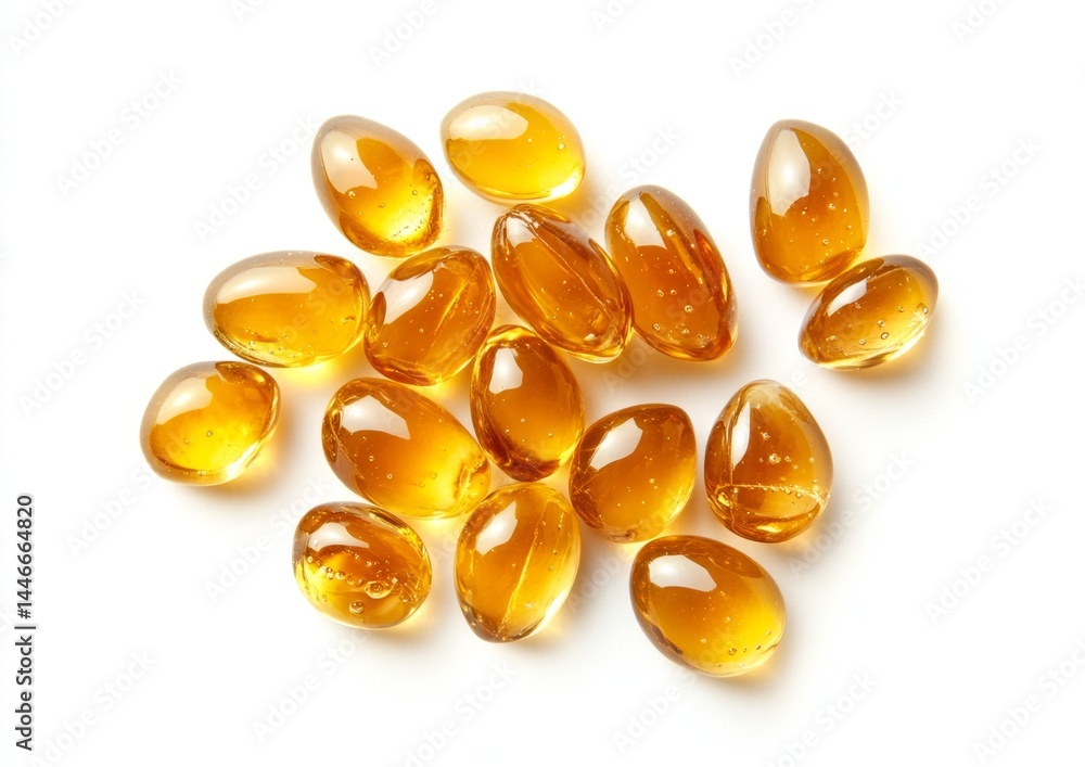 Golden, translucent capsules scattered (1) Golden, translucent capsules scattered (1)