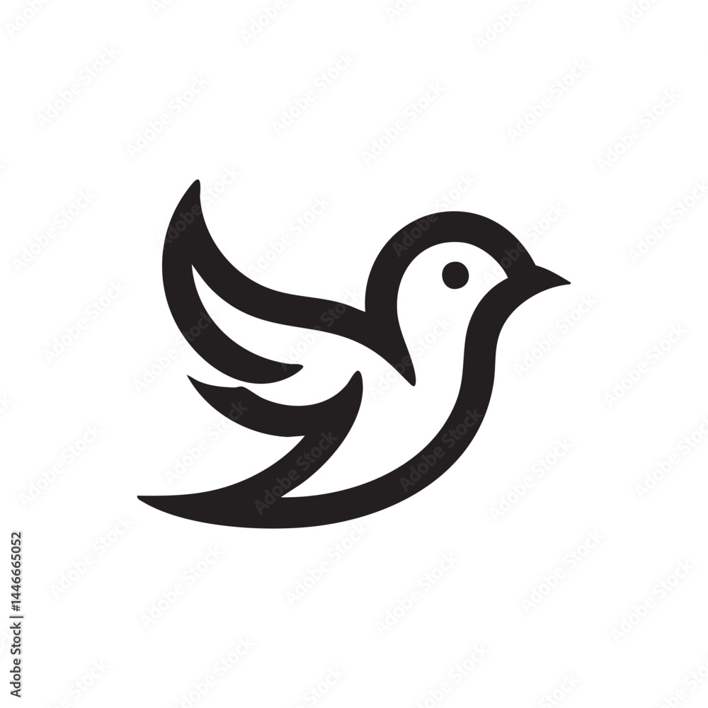 Obraz premium Sparrow Logo Vector Illustration 