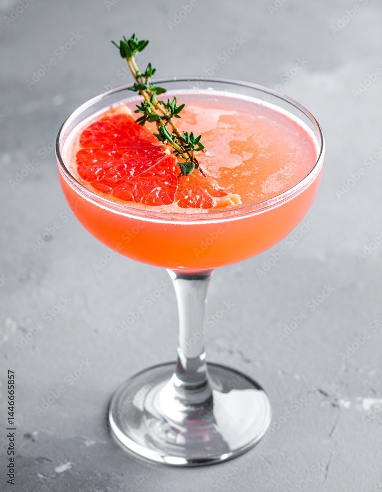 grapefruit cocktail with thyme sprig, a zesty and herbaceous citrus drink grapefruit cocktail with thyme sprig, a zesty and herbaceous citrus drink