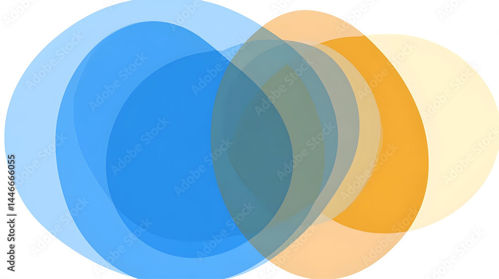 Obraz premium Abstract Illustration Overlapping Circles Transparent Background Illustration