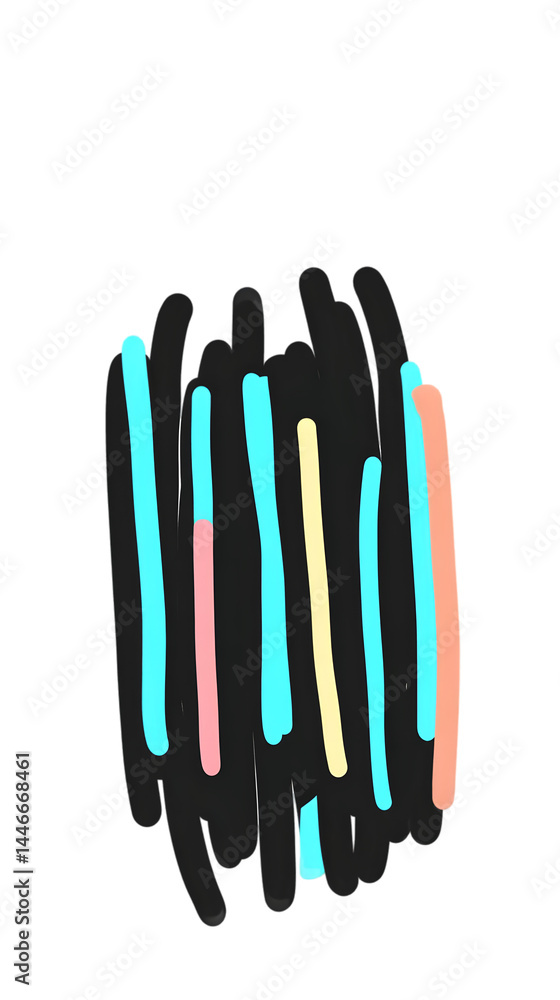 Abstract Illustration With Multicolored Lines On Black Background Abstract Illustration With Multicolored Lines On Black Background