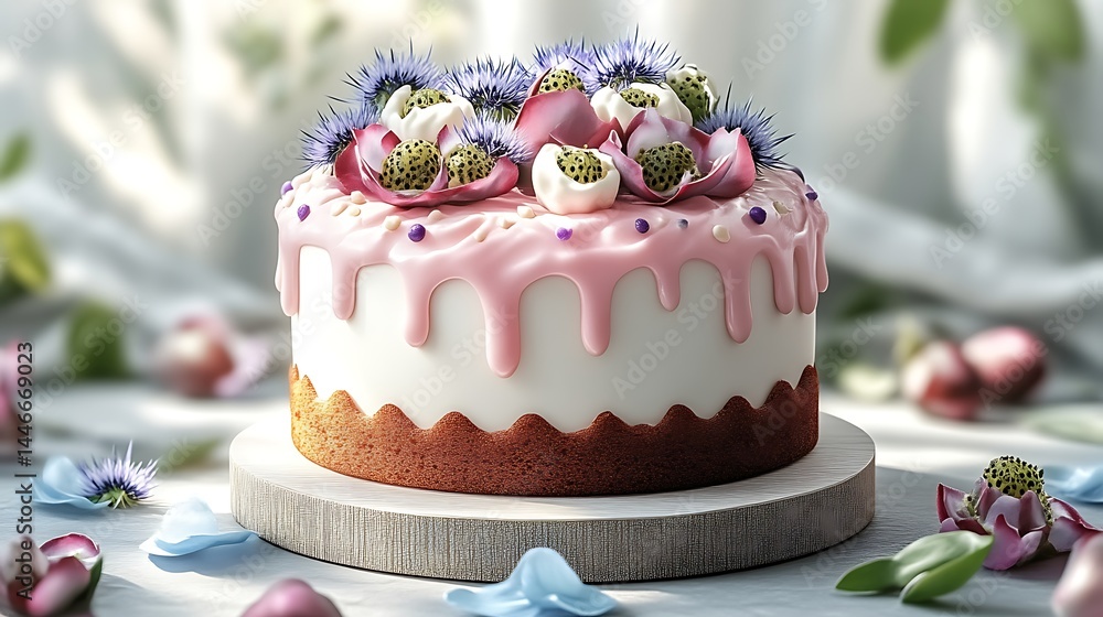 Floral cake display, light and airy Floral cake display, light and airy