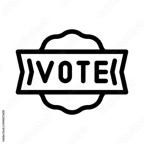 election badge line icon
