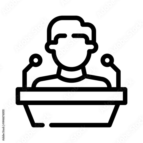speech podium line icon