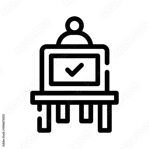 voting booth line icon