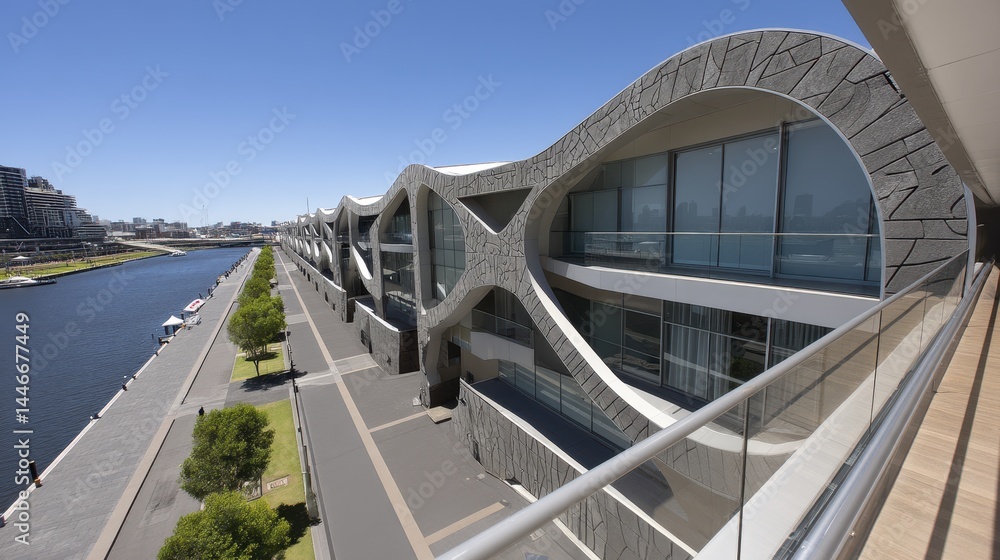 Naklejka premium Stunning high-angle shot of Melbourne Con-4 - abstract pattern background design