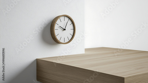 Wallpaper Mural A wooden clock with a white face sits on a wooden table Torontodigital.ca