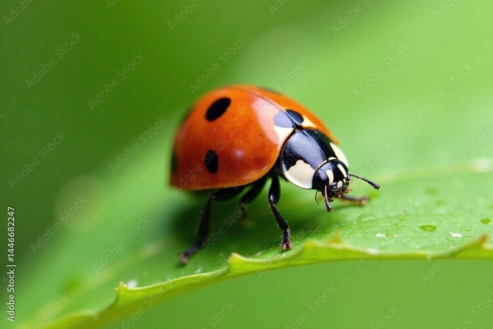 Close-up of a single ladybug on white background, beneficial insect, cute, coleoptera Close-up of a single ladybug on white background, beneficial insect, cute, coleoptera